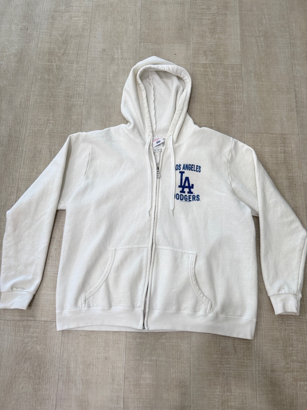 Los Angeles Dodgers Mens XL Zip-Up Hoodie White MLB Genuin 2015 Campus Lifestyle